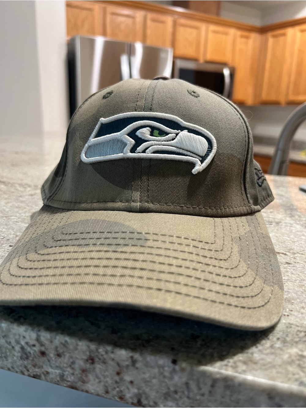 New Era Olive Green Seattle Seahawks Logo Cap